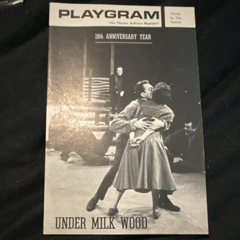 Playgram Original Theater Playbill - Under Milk Wood Theater Program