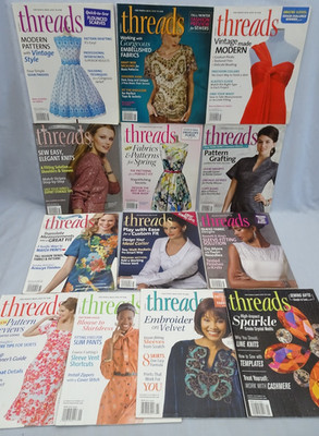 Lot of 13 Sewing Magazines 2013 2020 Back Issues THREADS