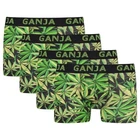 PACK OF 6 Men's Ganja Leaves Weed Cannabis Viscose Boxer Trunks Soft Stretch