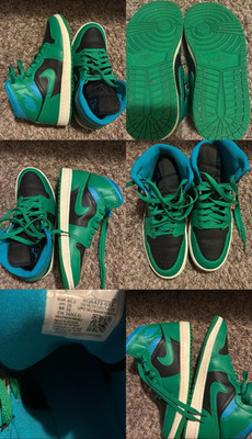 Jordan Air Jordan 1 Mid Lucky Green Aquatone High Top Sneaker BQ6472-033