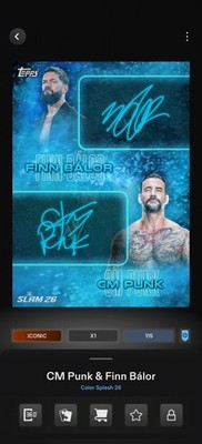 Topps WWE SLAM *DIGITAL* - Color Splash Blue Dual Sig - CM Punk & Finn Balor