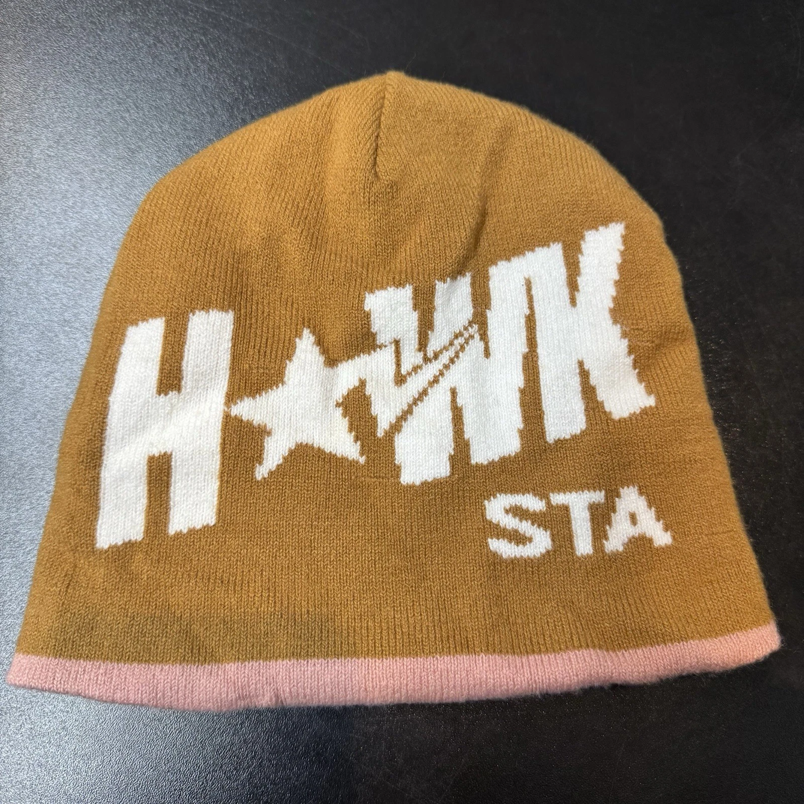 Casquette crâne logo réversible Stingwater Hawksta Beanie Tony Hawk marron/rose
