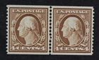 CKStamps: US Stamps Collection Scott#354 4c Unused Regum Line Pair 24 1/2mm