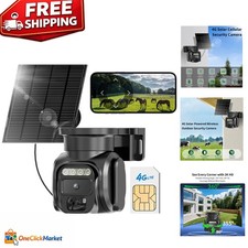 4G LTE Solar Powered Outdoor Security Camera - No WiFi Needed, 2K Night Vision