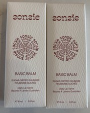 Sonsie Basic Balm Sugar-Dipped Rhubarb Daily Lip Salve (2) 0.5oz each NIB