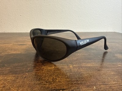 Willson Prevail Black Wrap Sunglasses Vintage Sport Safety Style Smoke Lens USA