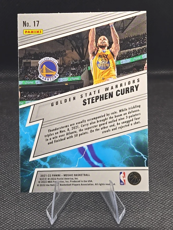 2021-22 Panini Donruss Stephen Curry #17 Thunder Lane Golden State Warriors - Image 2 of 2