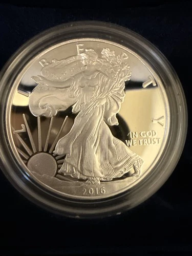 2016-W Proof Silver American Eagle with Edge Lettering Certified with Box COA