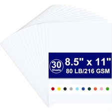 White Cardstock 8.5 x 11 216 GSM 80 lb Cover Cardstock Paper Heavy Copy Printer