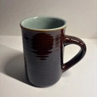 Red Wing Pottery Village Green 16 oz MUG Brown Teal Blue-Green 1950s FreeS&H
