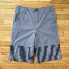 Boys Under Armour UA Shorts Size 20 Gray Stripe Ripstop
