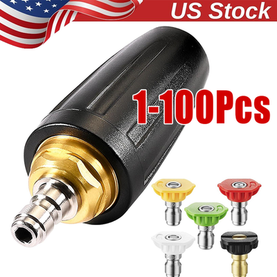 #ad #ad 4.0GPM High Pressure Washer Rotating Turbo Nozzle Spray Tip 4000PSI 1 4quot; Quick $5.98