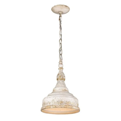 Golden Lighting Keating Collection 1-Light Antique Ivory Pendant - Picture 2 of 7
