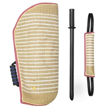 Dog Bite Training Set Dog Bite Sleeve Arm with Whip Agitation Stick, Professi...