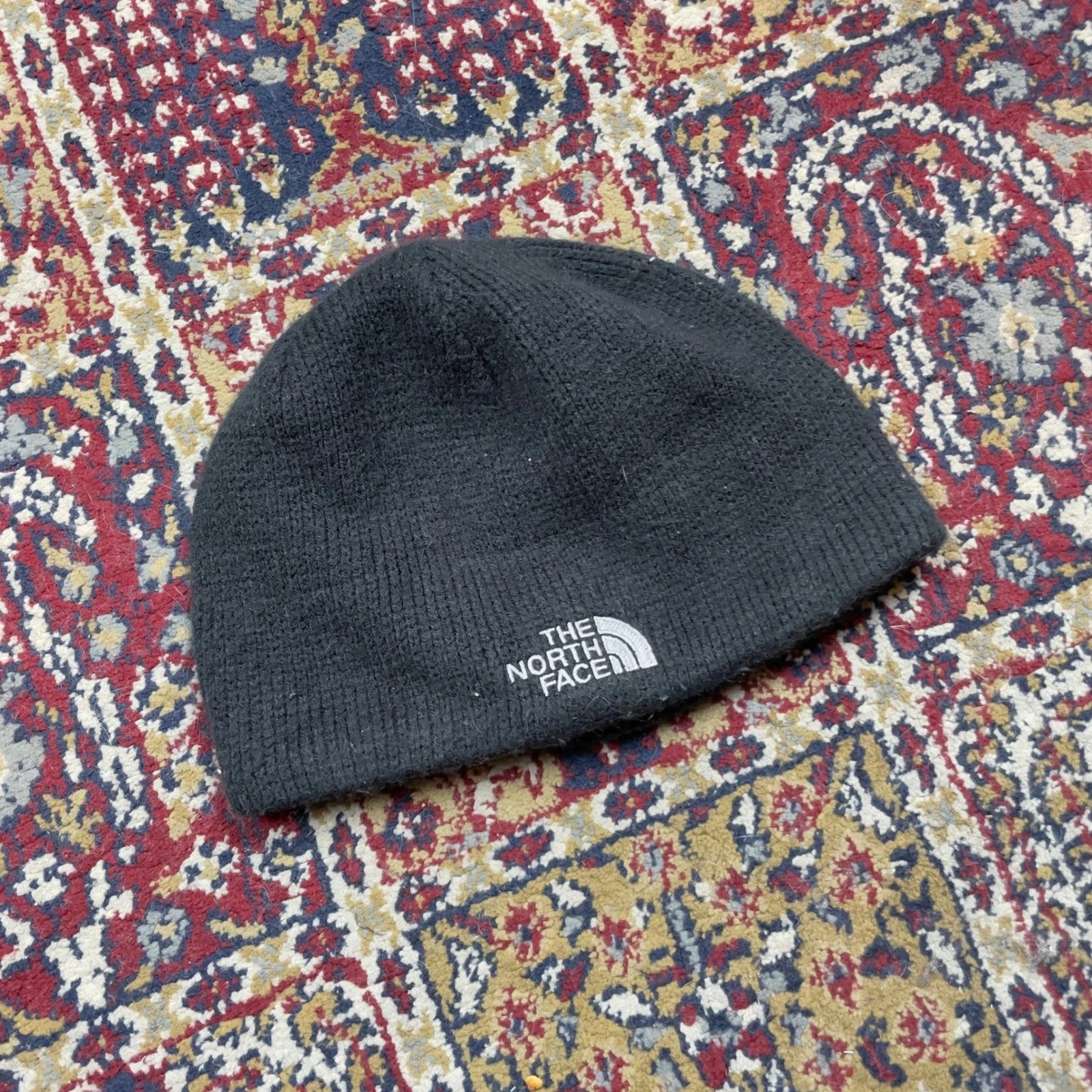 VTG 00s The North Face Mens Black Knit Beanie Fleece Lined Winter Hat Logo
Opens in a new window or 
