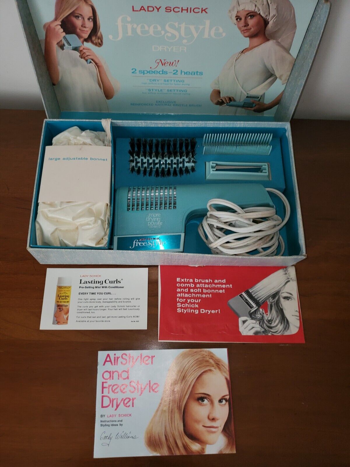 Vintage Lady Schick Hair Blow Dryer with Bonnett & FreeStyle Dryer Model  337 | eBay