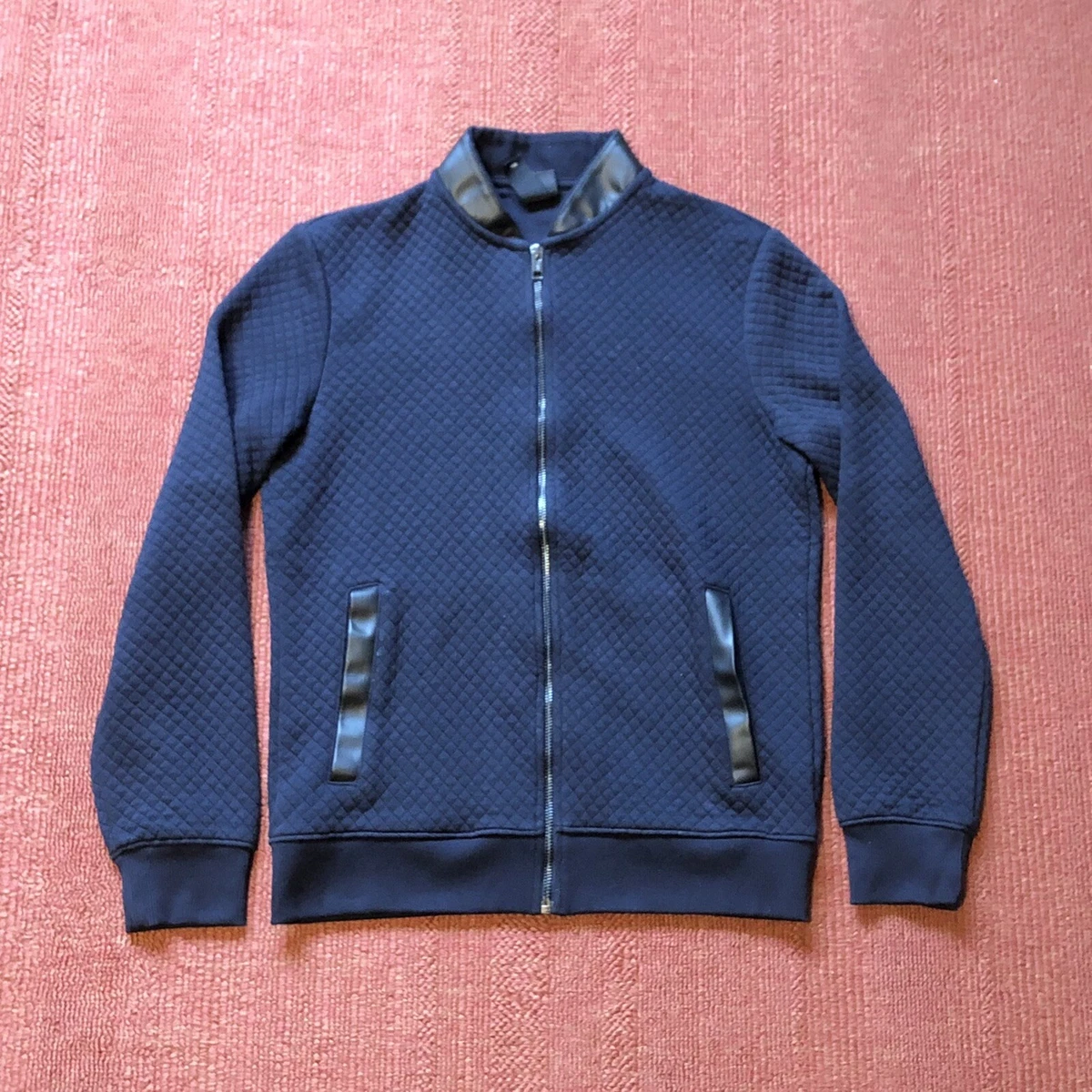 H M Navy Blue Bomber Jacket Mens XS eBay