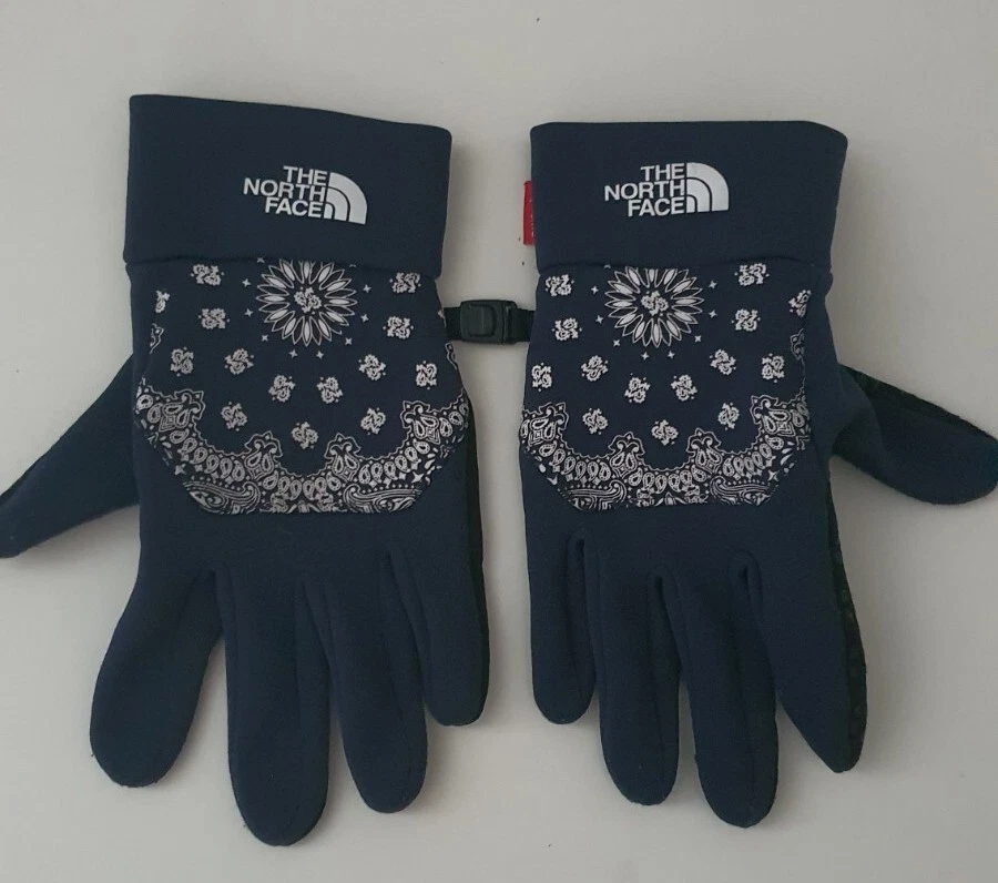 Very rare FW14 Supreme x THE NORTH FACE Bandana Gloves navy size S small TNF