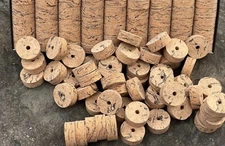 Cork Rings 36 Classic Wave Burl,  1 1/4" x 1/2" x 1/4" Hole