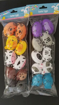 Happy Easter Animal-Shaped Plastic Hinged Fillable Eggs, 10/Pk, E8, Select:  Type