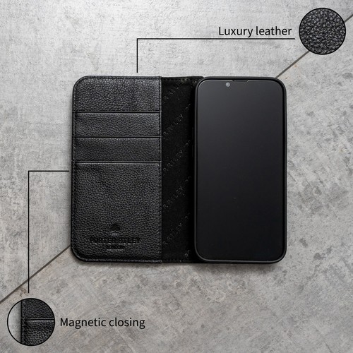 PORTER RILEY - iPhone 13 Pro (6.1") Genuine Leather Stand / Cover / Wallet Case - 第 22/26 張圖片