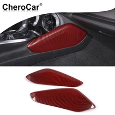 2xGear Shift Side Panel Decor Trim For Chevy Camaro 2016-2022 Red Carbon Fiber