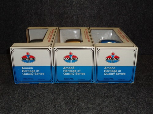 AMOCO 1937 CHEVROLET TANKER TRUCKS 3 PIECE COLLECTOR SET DIECAST COIN BANK 1993 - Picture 6 of 6
