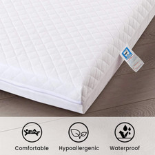 Anti Allergy Waterproof Zipped Baby Toddler Cot Bed Mattress Quilted Cover Only
