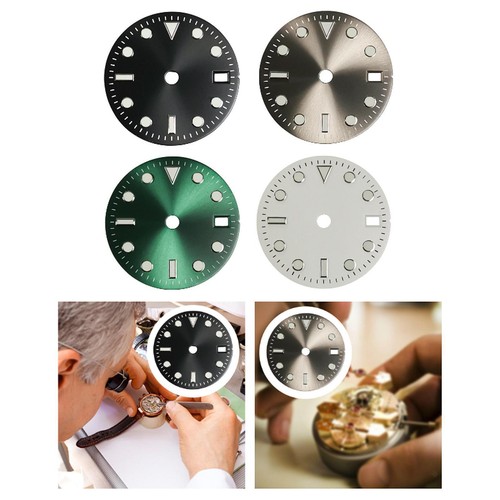 Cadran De Montre Vert Lumineux 28.5mm - Pour Mouvement NH34/35 - Accessoire Modding Neuf Avec étiquettes