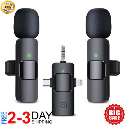 Microfono Mini Inalambrico De Para Celular Iphone O Android 2 Solapa Micrófonos