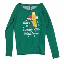 Jaclyn Intimates Girls XL Sleepwear Green Christmas Holiday Elf Cozy Sleep shirt