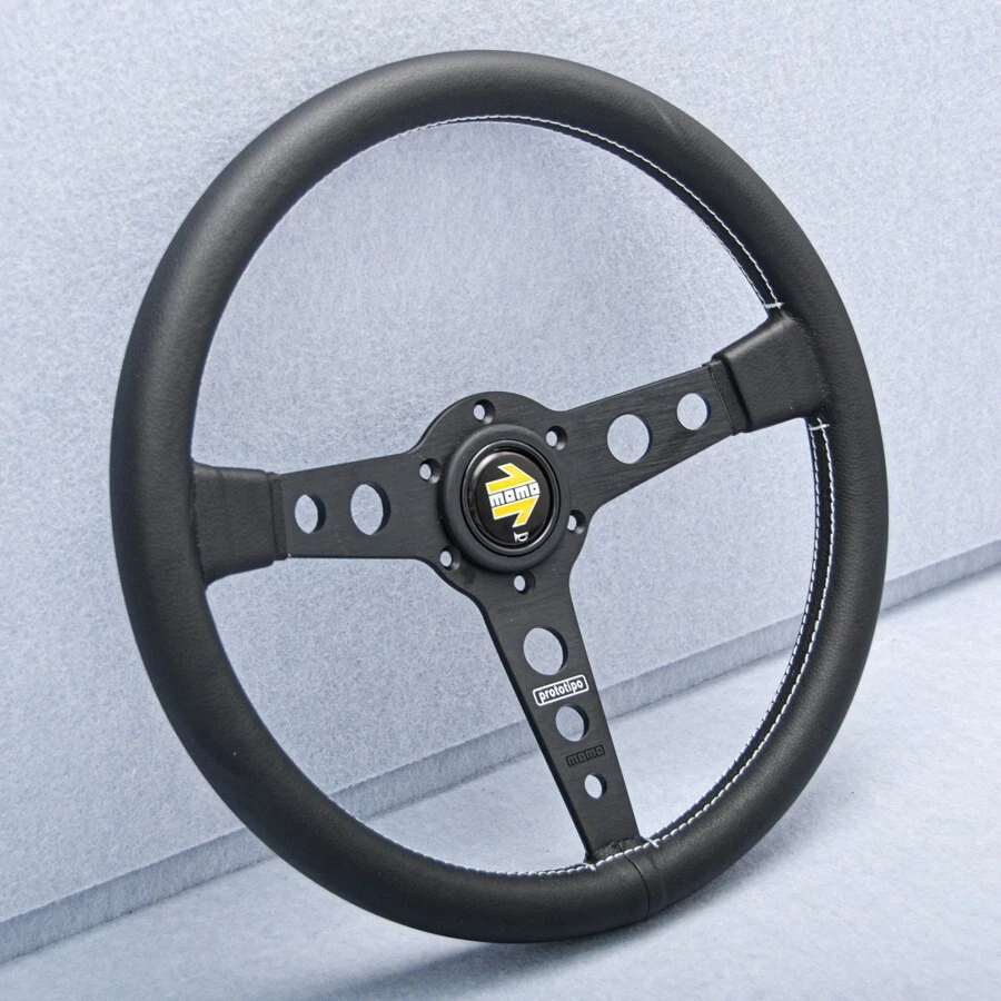 MOMO Prototipo Steering Wheel Heritage Black Genuine Leather 350mm Brand New Foto 4 de 4