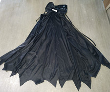 large BLACK HALLOWEEN CAPE VINYL COLLAR boys girls pointed edge PMG BRAND