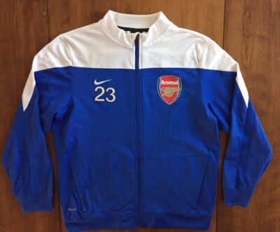 NIKE DRI FIT ARSENAL SOCCER CLUB JACKET N23 Long Sleeve BLUE WHITE