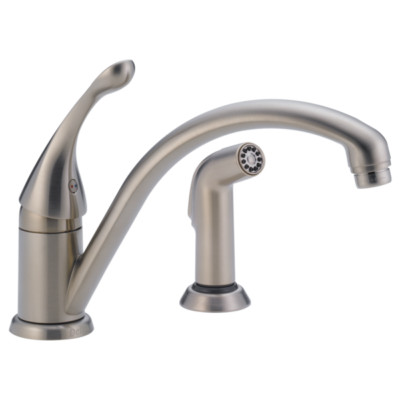 Delta Collins 1-Handle Kitchen Faucet w/ Spray Stainless-Certified Refurbished