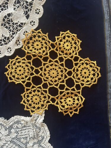 Vintage Lace And Crocheted Doily Doilies Runner Lot - Bild 4 von 12