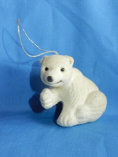 2 adornos y figuras de Navidad de oso polar flocado de plástico - Imagen 10 de 14