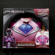 Power Rangers Deluxe Dress Light Up Costume Size 4-7 Pink Shirt Armor Halloween