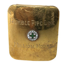 VTG Humble Pipe Line Universal Safety Million Hours Belt Buckle Exxon Texas