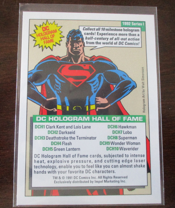 DC COSMIC CARDS 10 HOLOGRAM CARD SET SUPERMAN WONDER WOMAN Impel 1991