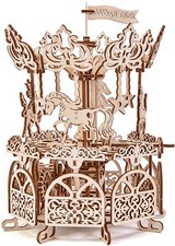 Wood Trick Wooden Carousel Horse Toy, Merry-Go-Round Toy Rotating Mechanical Mod