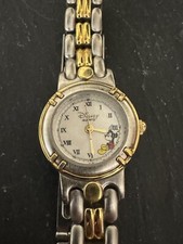 Women's Disney Mickey Mouse Watch Two Tone Bracelet Quartz Need Battery