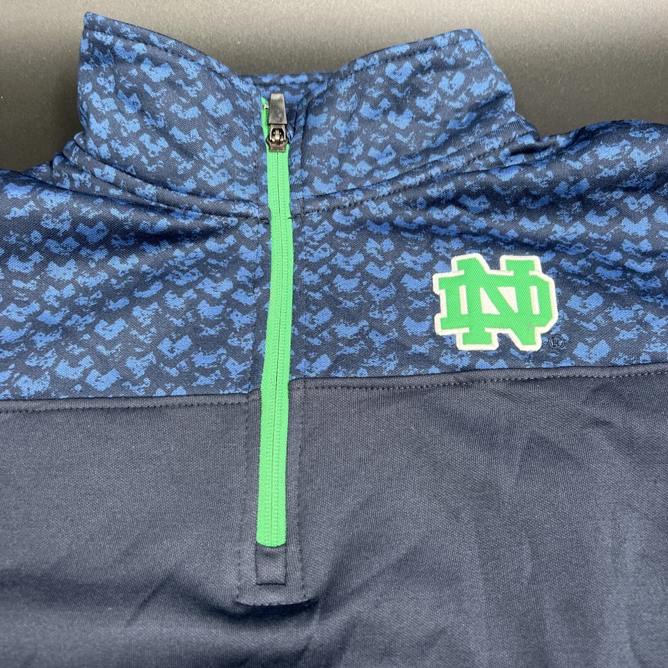 Suéter para mujer Notre Dame Fighting Irish 1/4 cremallera talla grande azul negro Foto 3 de 4