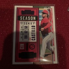 Luis Castillo 2020 Panini Contenders Purple Season Ticket card #85 Reds 