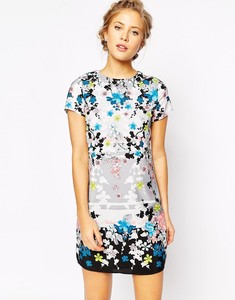 oasis lace flounce shift dress