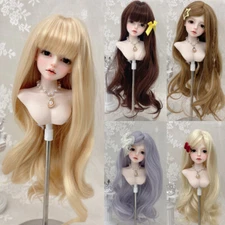 For BJD Doll SD Toys 1/3 1/4 1/6 Long Curly Hair Wig Bangs High Temperature Silk