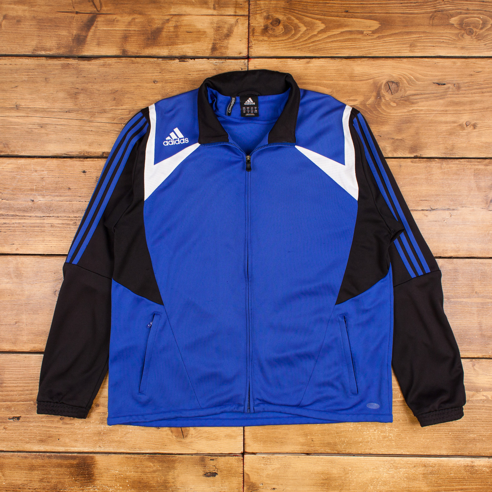 Vintage adidas Clima 365 Blue Track Jacket XL with Three Stripes