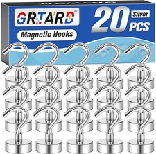 NEW 20 Pack Magnetic Hooks Heavy Duty 25Lbs Strong Magnet Hooks for Kitchen Home