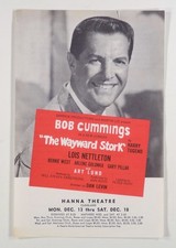 1965 BOB CUMMINGS "The Wayward Stork" at Hanna Theatre Cleveland flyer