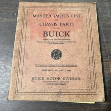 1938 Buick Master Chassis Parts Catalog Book Original Oem Rare Htf Flint Mich